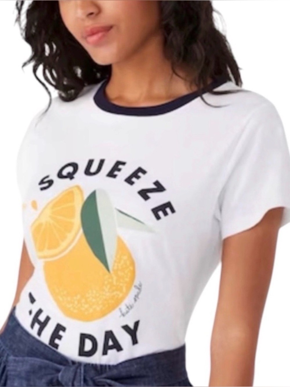 KATE SPADE, SQUEEZE THE DAY TEE, SIZE XL (FITTED TEE)